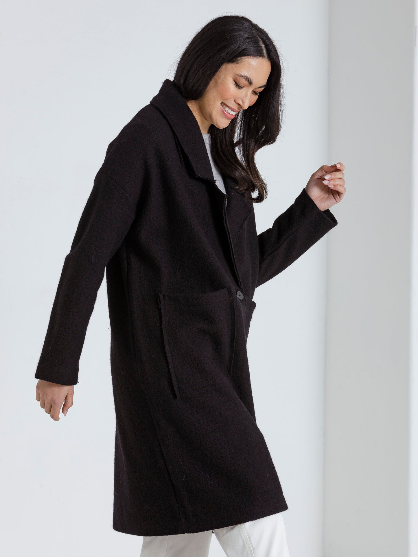 L/S Boiled Wool Coat