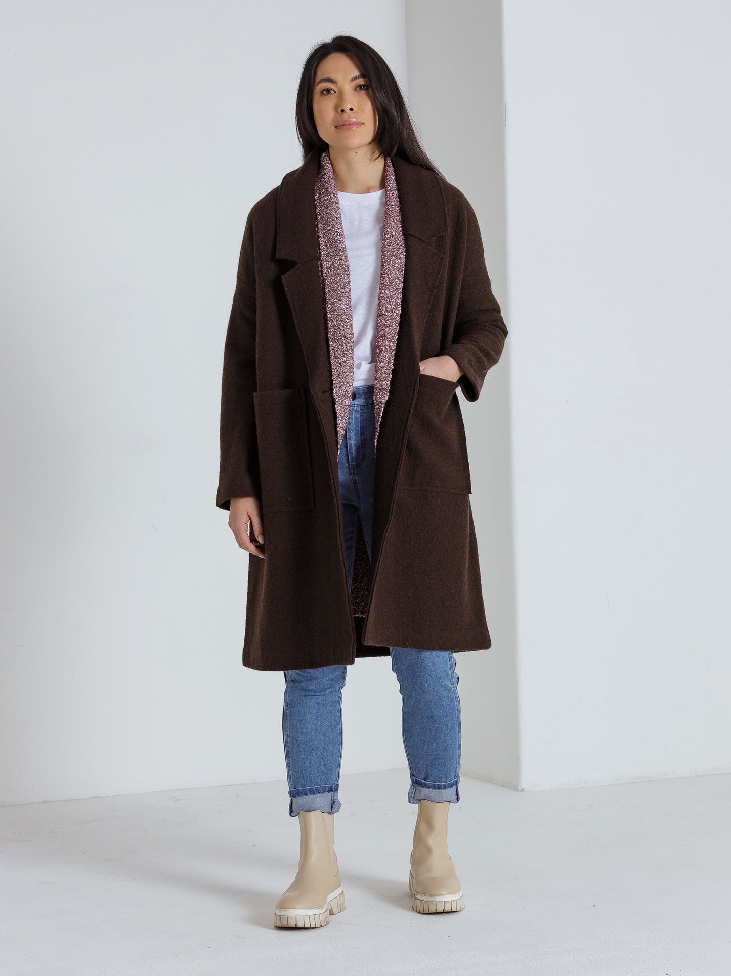 L/S Boiled Wool Coat