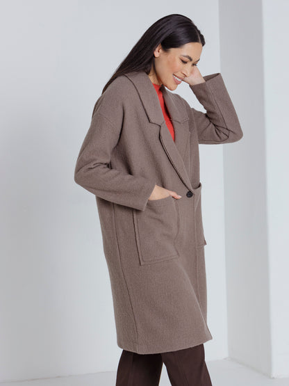 L/S Boiled Wool Coat