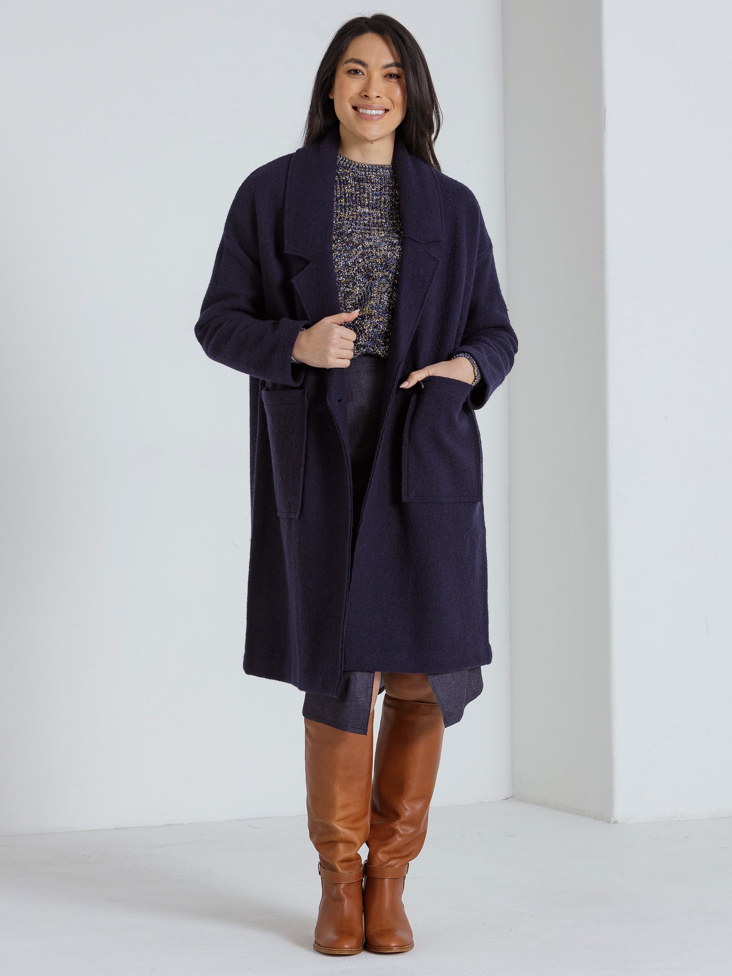 L/S Boiled Wool Coat