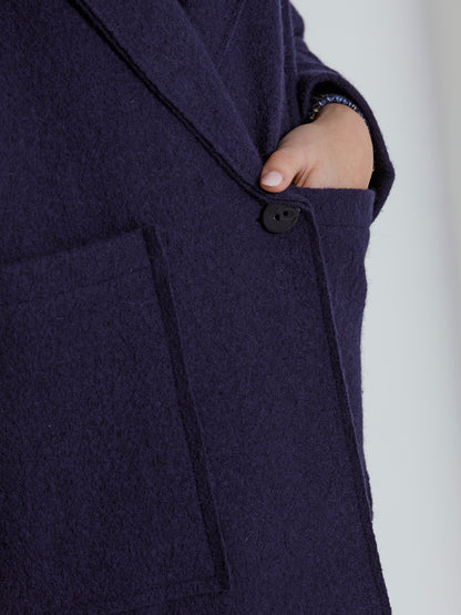 L/S Boiled Wool Coat