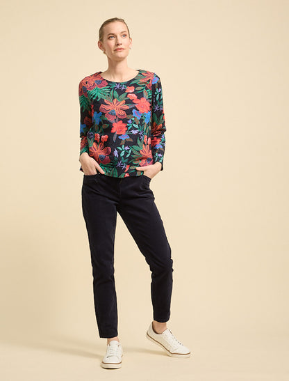 DARK FLORAL PRINT TEE