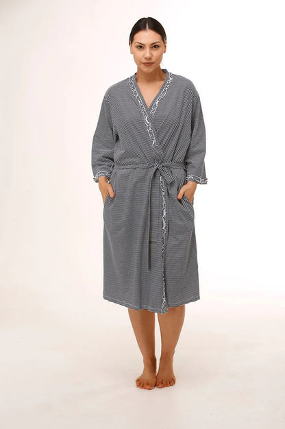 Stripe Wrap Robe