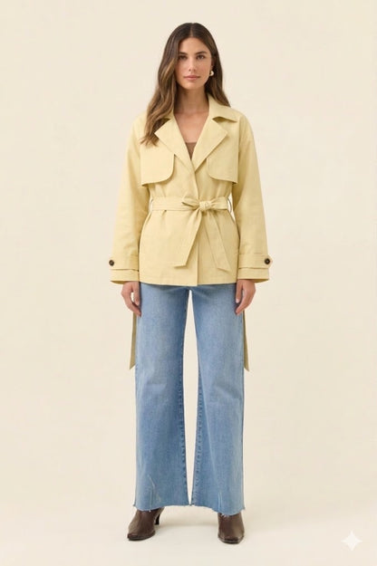 Farida Cropped Trench