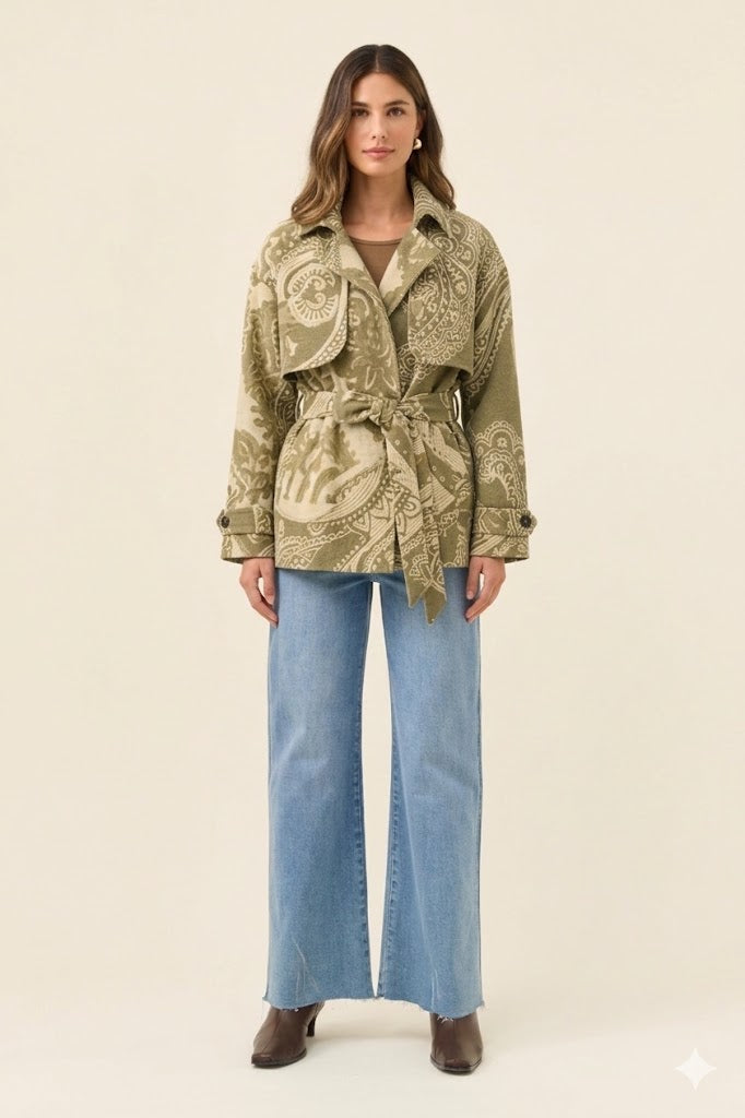 Lucia Cape ONE SIZE - Stone Paisley