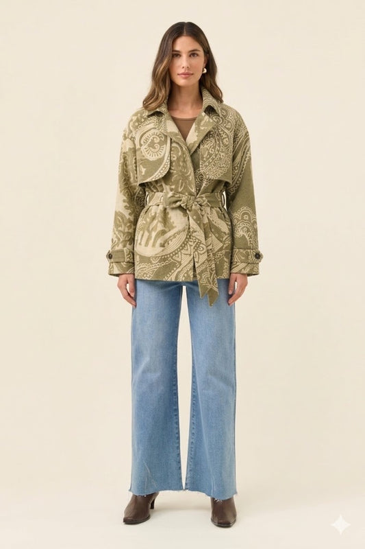 Lucia Cape ONE SIZE - Stone Paisley