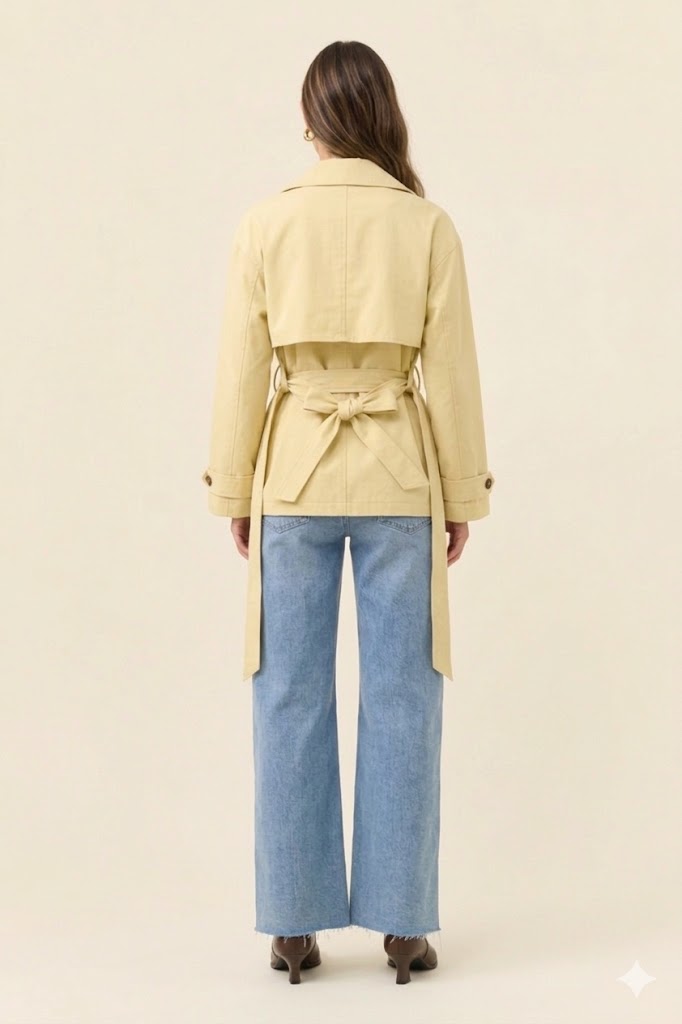 Farida Cropped Trench