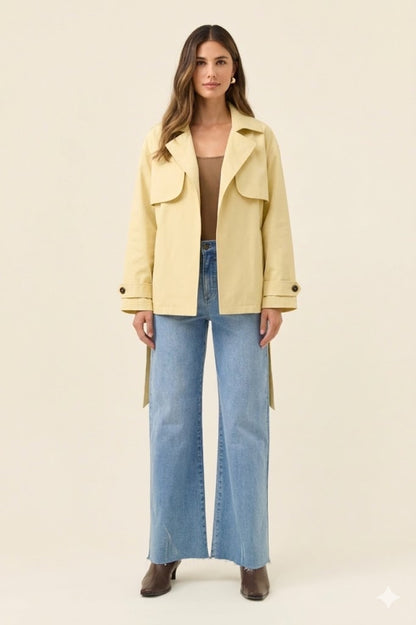 Farida Cropped Trench