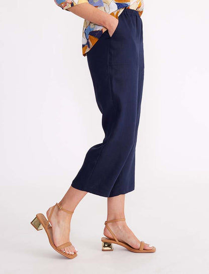 Washer Linen Cropped Pant