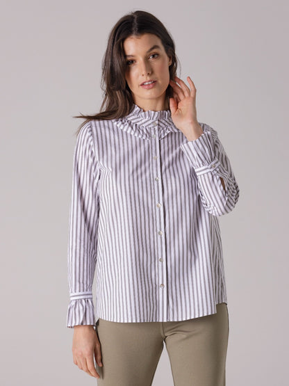 Frilled Stripe Shirt