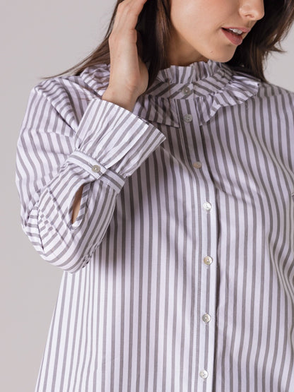 Frilled Stripe Shirt