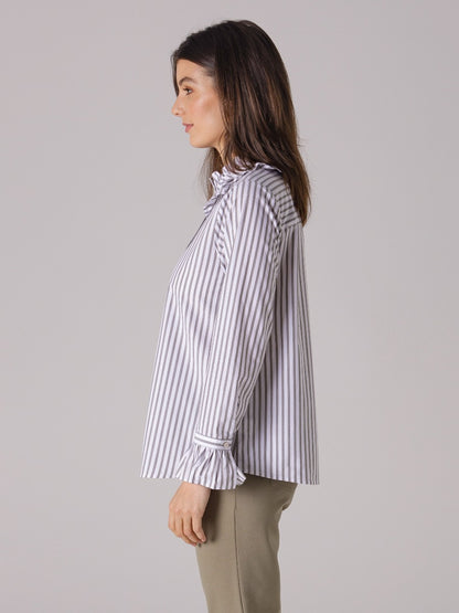 Frilled Stripe Shirt